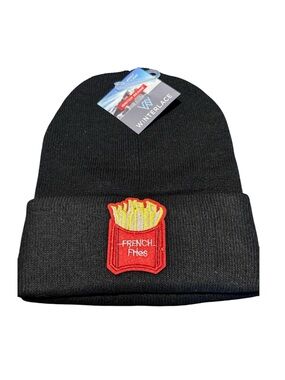 Black Beanie with French Fries Patch